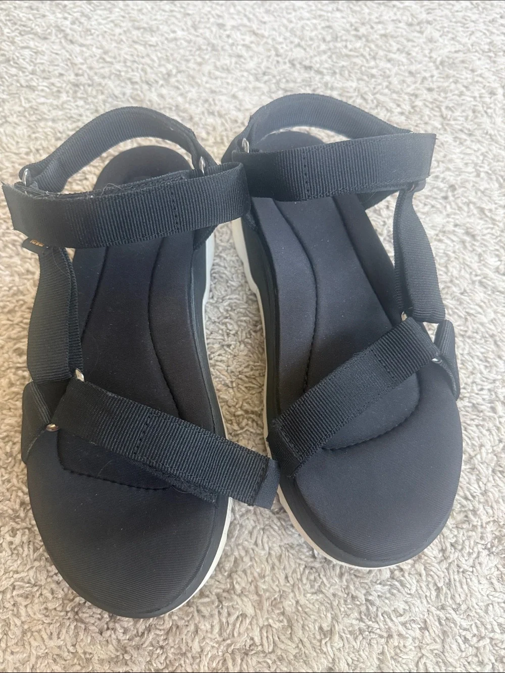 Teva Black and White Platform Sandals